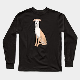 Fawn & White Whippet Dog Long Sleeve T-Shirt